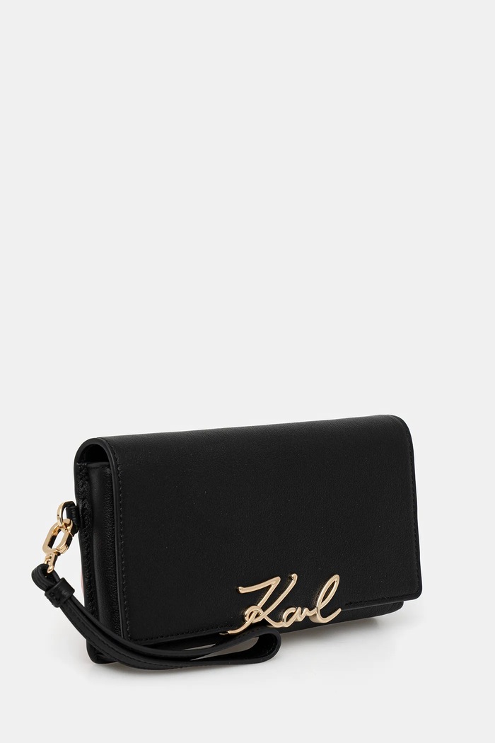Karl Lagerfeld portofel de piele K/SIGNATURE B1W32033 negru SS26