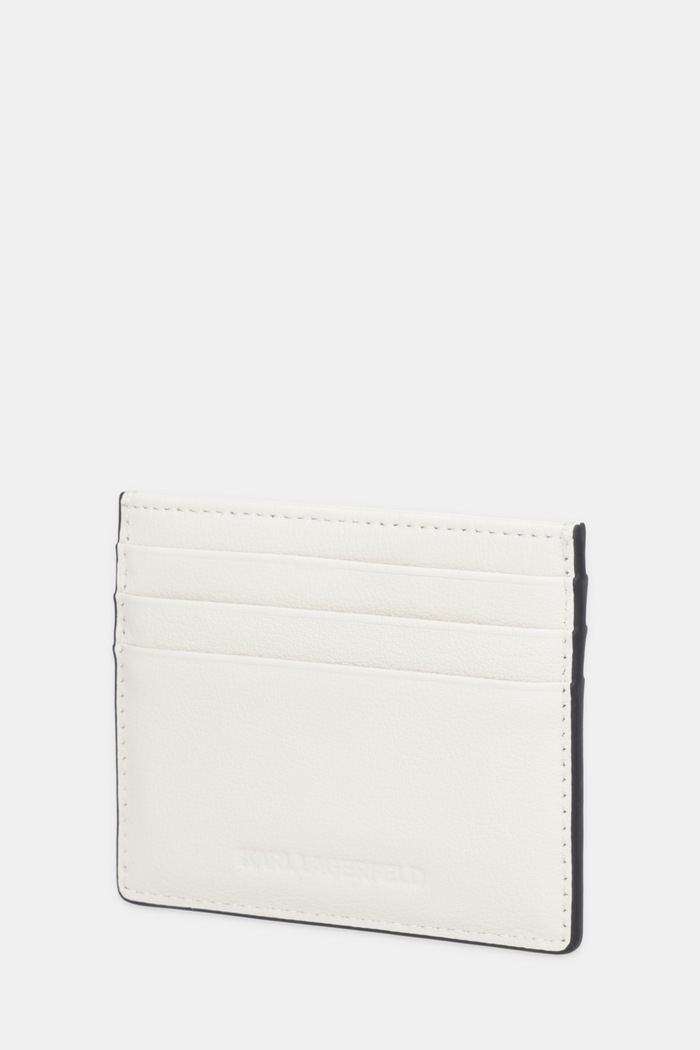 Kožené puzdro na karty Karl Lagerfeld K/SIGNATURE B1W32034 biela SS26