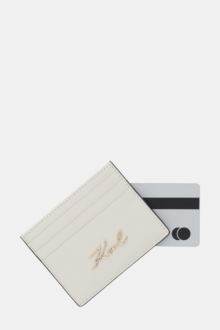 Doplnky Kožené puzdro na karty Karl Lagerfeld K/SIGNATURE B1W32034 biela