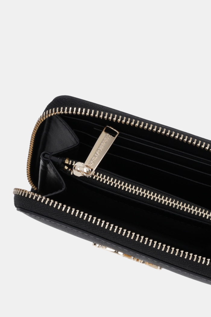 Accesorii Karl Lagerfeld portofel de piele K/SIGNATURE B1W32036 negru