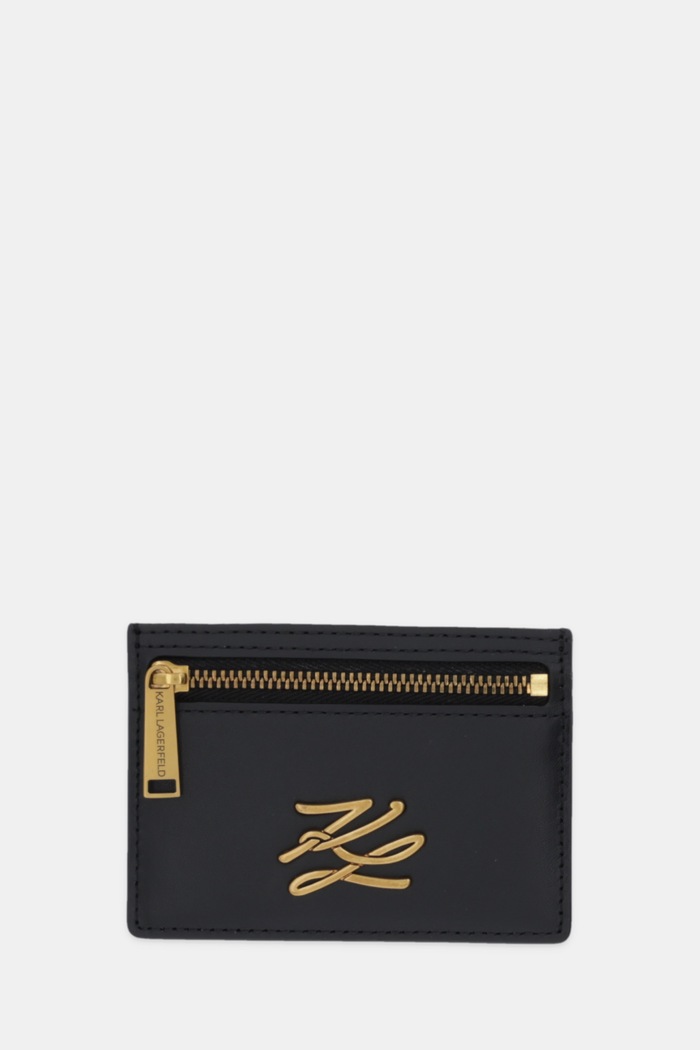 Karl Lagerfeld dámska kožená K/AUTOGRAPH nášivka čierna B1W32073