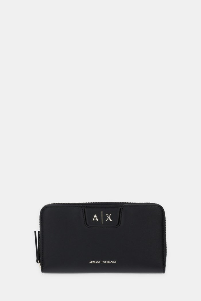 Denarnica Armani Exchange Imitacija zrnatega usnja črna XW000359.AF19892