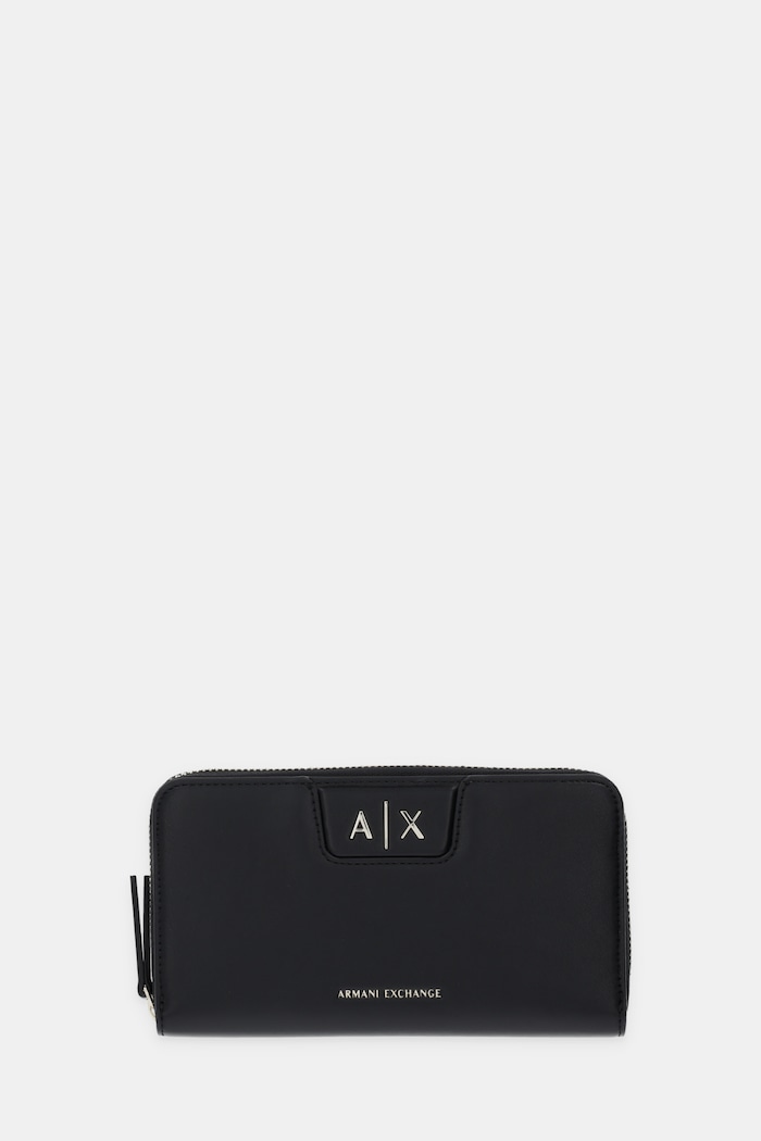Denarnica Armani Exchange Imitacija zrnatega usnja črna XW000359.AF19892