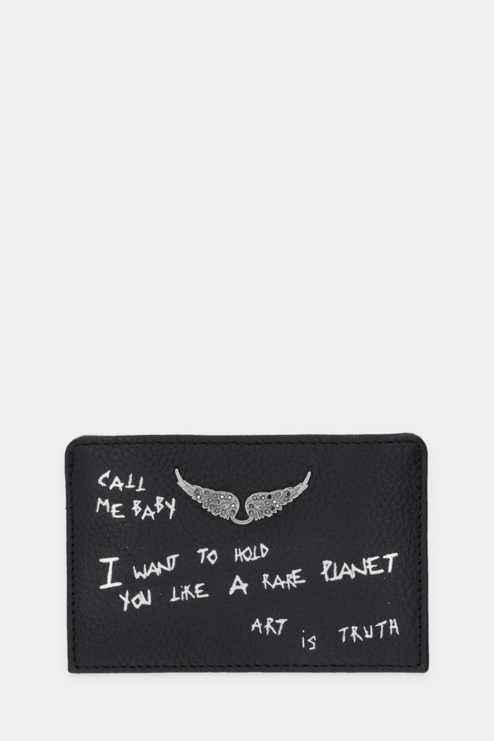 Usnjen etui za kartice ZADIG&VOLTAIRE etui za kartice črna LWSG03732