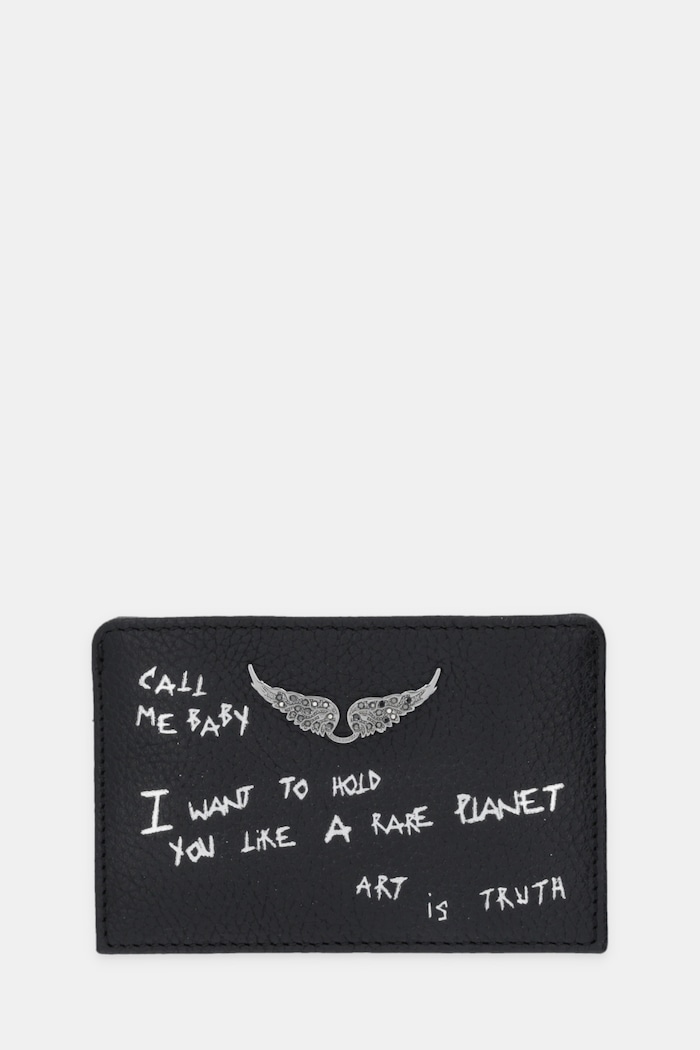Usnjen etui za kartice ZADIG&VOLTAIRE etui za kartice črna LWSG03732