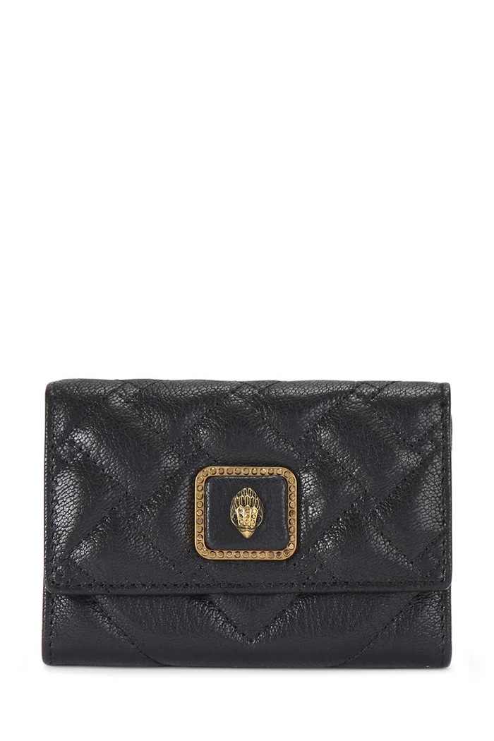 Kožené puzdro na karty Kurt Geiger London Pimlico jemný vzor čierna 5375900109