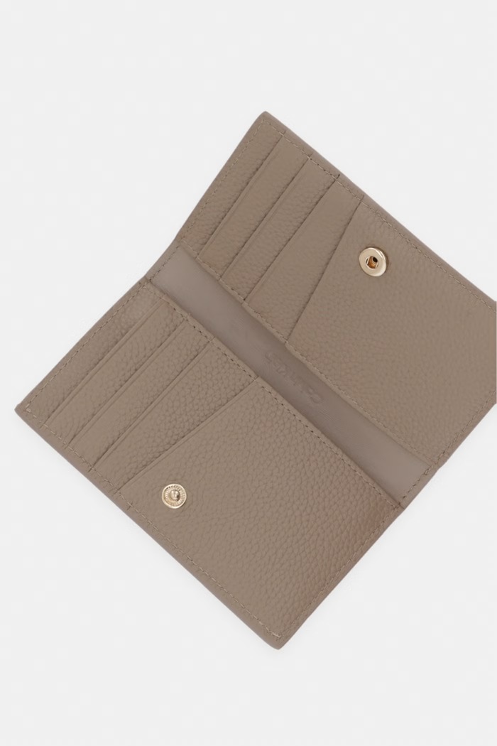 Doplňky Calvin Klein pouzdro na karty dámské kožené LV04F1127G béžová