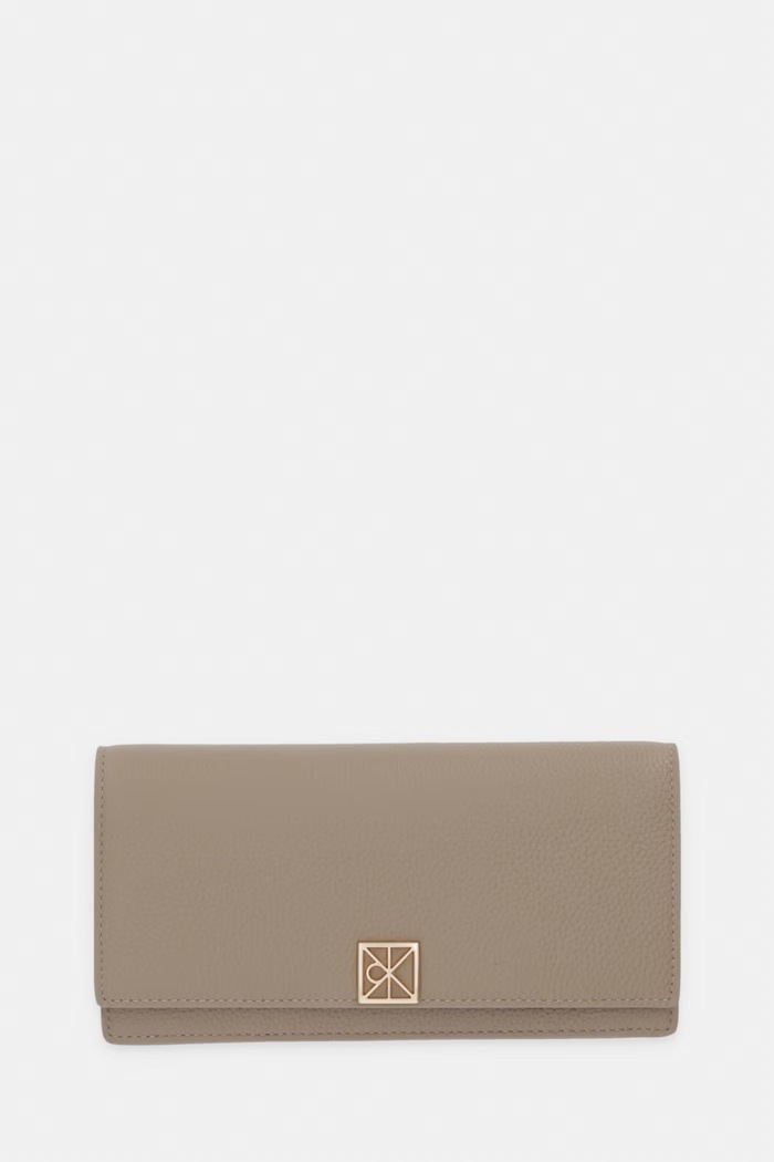 Calvin Klein denarnica ženska usnjena bež LV04F1129G