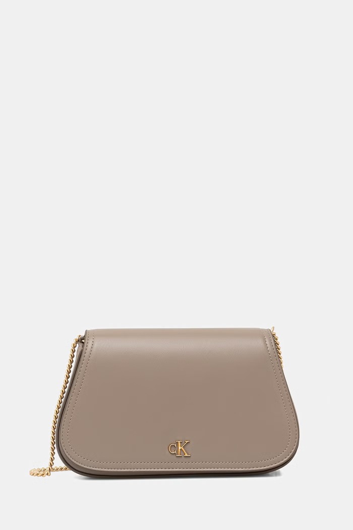 Calvin Klein geantă crossbody pentru femei, cu imitație de piele bej LV04F1153G