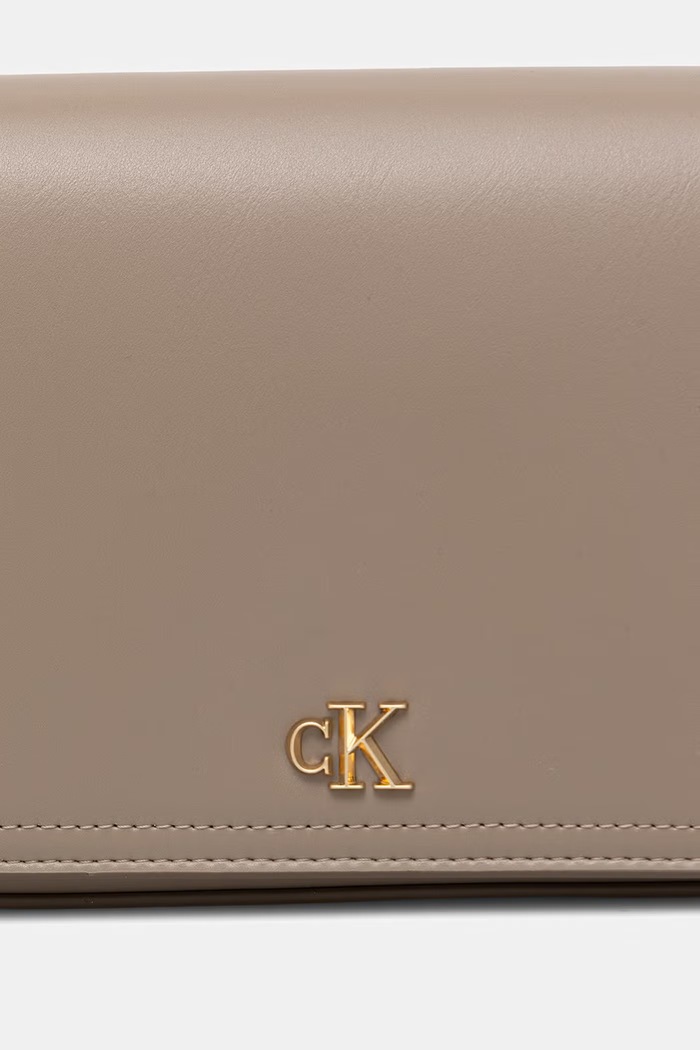 Calvin Klein geantă crossbody pentru femei, cu imitație de piele bej LV04F1153G