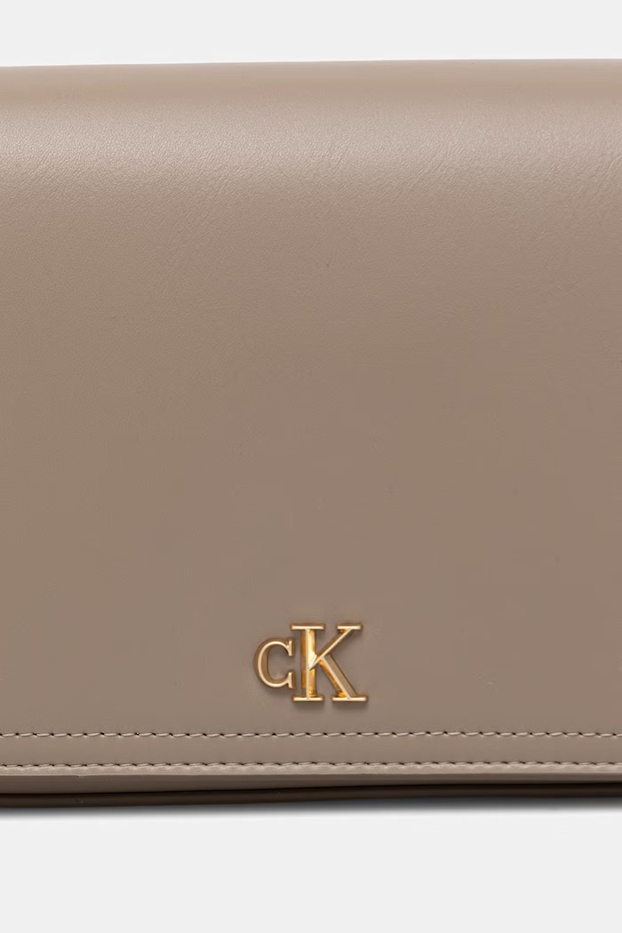 Calvin Klein geantă crossbody pentru femei, cu imitație de piele bej LV04F1153G