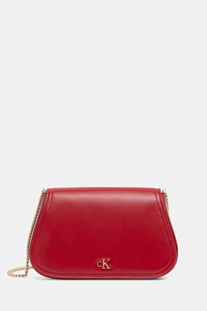 Calvin Klein crossbody torbica ženska iz umetnega usnja rdeča LV04F1153G