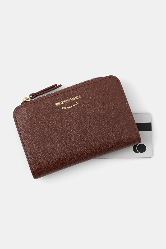 Emporio Armani portfel damski skórzany EW000369.AF19568 brązowy