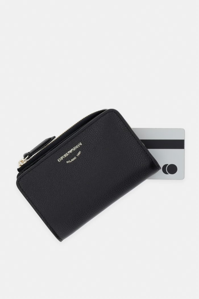 Kožená peňaženka Emporio Armani čierna EW000369.AF19568