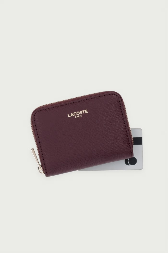 Portfel damski skórzany Lacoste NF5225PH fioletowy