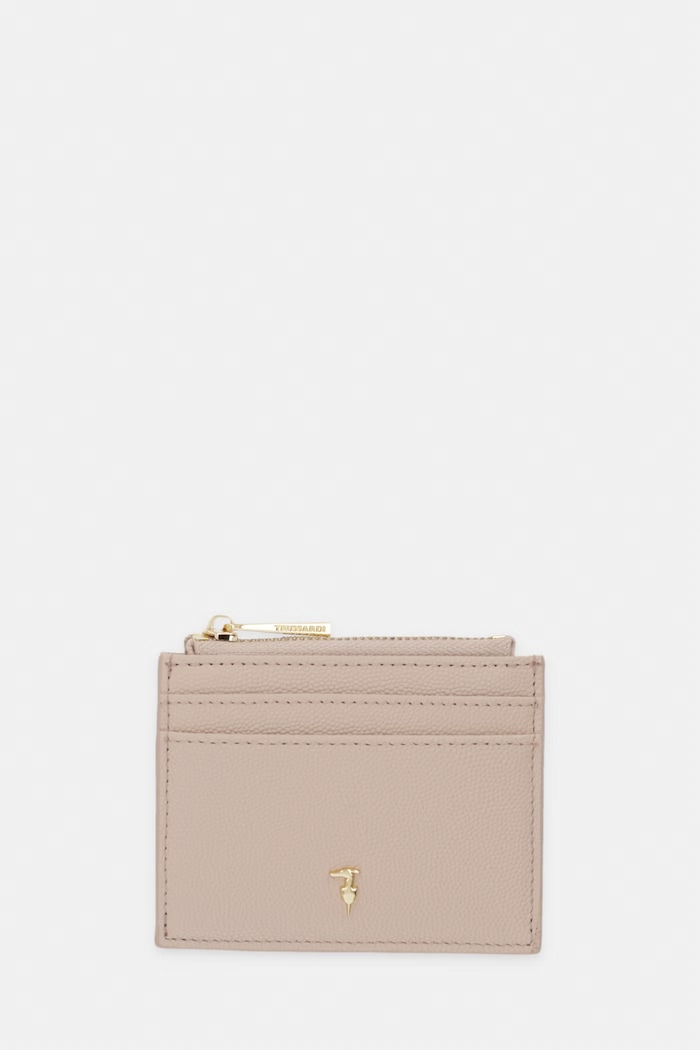 Trussardi husă din piele pentru carduri husă de card bej I023E000129N
