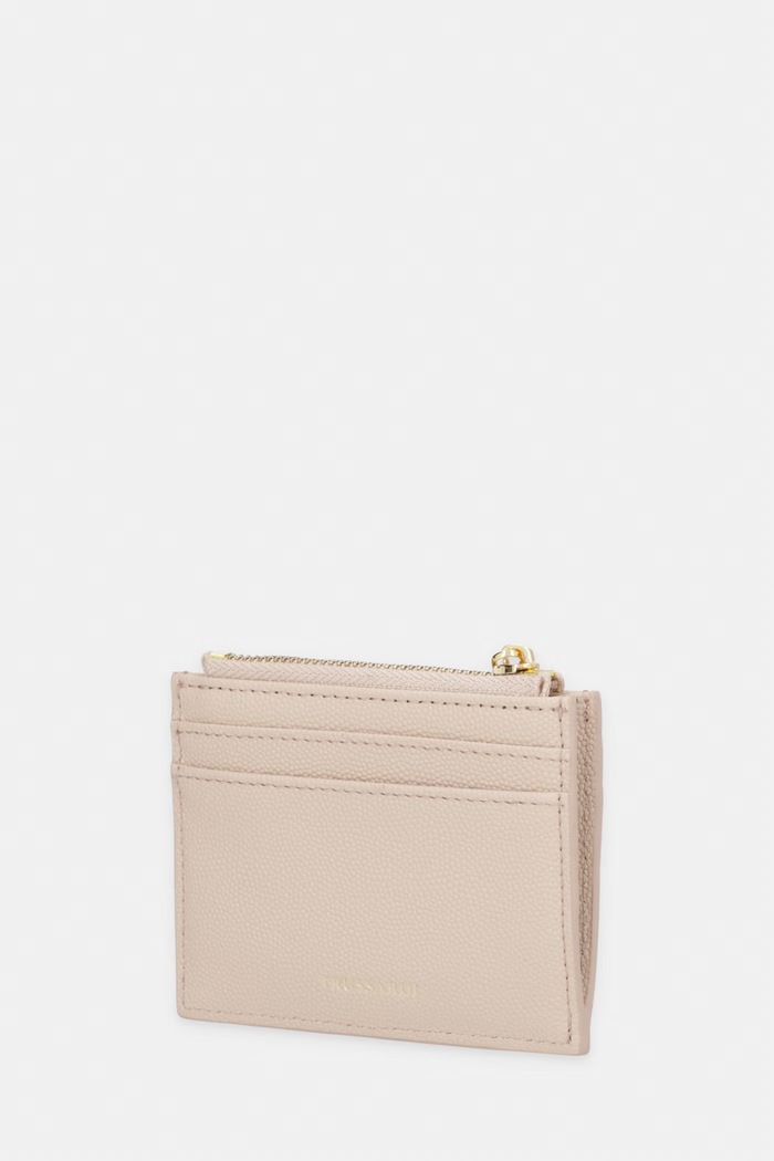 Trussardi husă din piele pentru carduri I023E000129N bej SS26