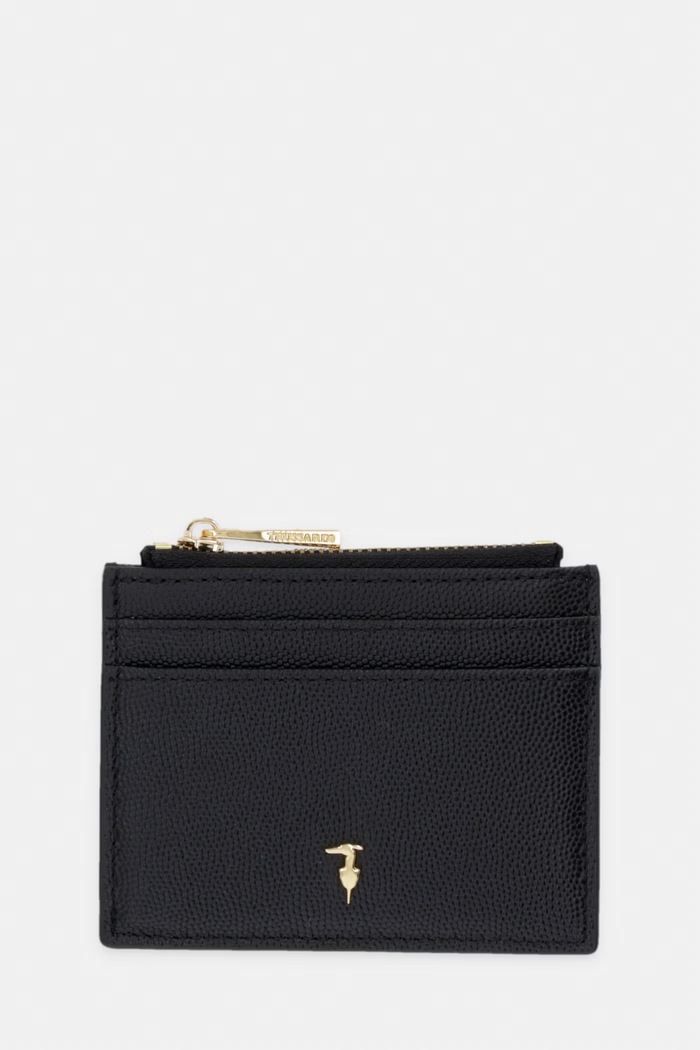 Trussardi husă din piele pentru carduri husă de card negru I023E000129N