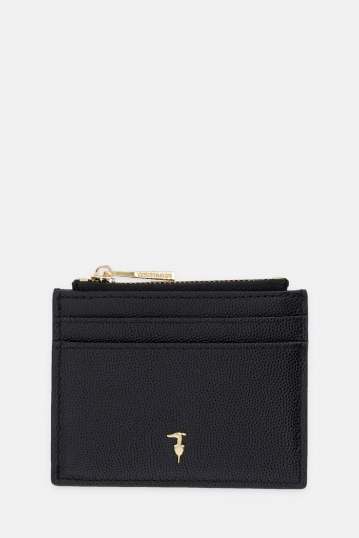 Trussardi husă din piele pentru carduri husă de card negru I023E000129N