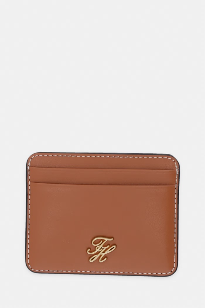 Tommy Hilfiger etui na karty damskie skórzane brązowy AW0AW18491