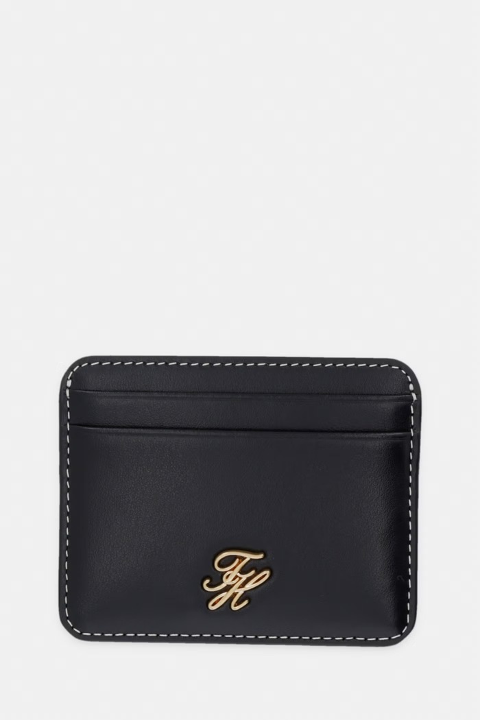 Tommy Hilfiger puzdro na karty dámske kožené čierna AW0AW18491