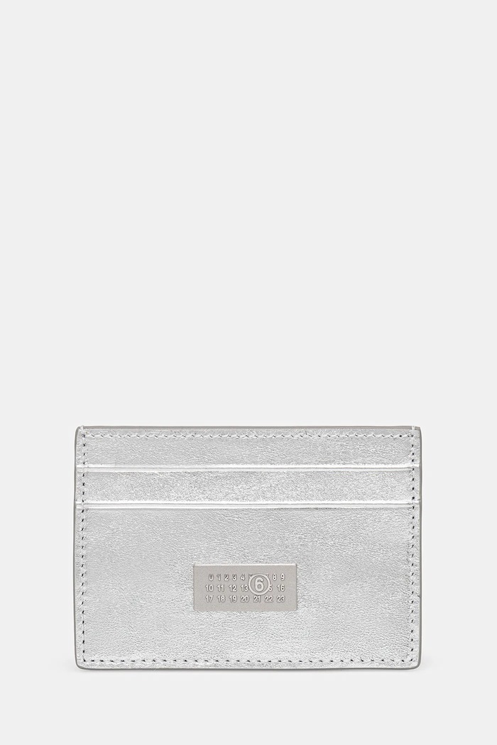 MM6 Maison Margiela portacarte in pelle semplice grigio SA5UI0026.P8874.T9002
