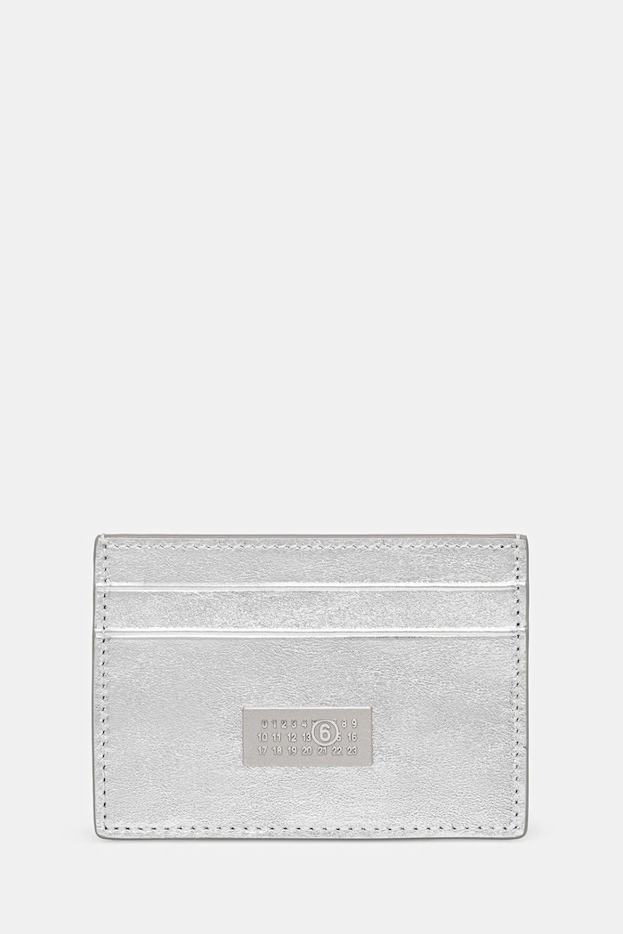 MM6 Maison Margiela portacarte in pelle semplice grigio SA5UI0026.P8874.T9002