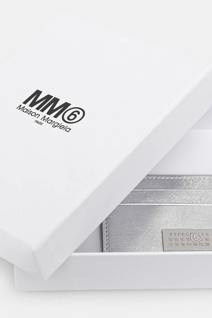 MM6 Maison Margiela portacarte in pelle grigio SA5UI0026.P8874.T9002