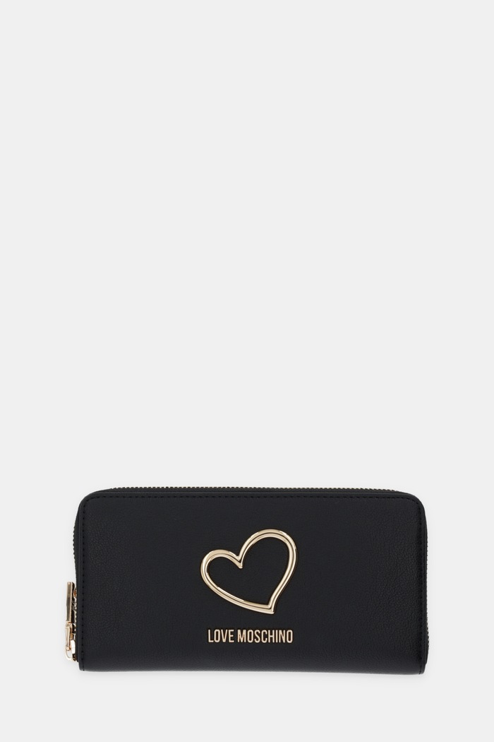Denarnica Love Moschino Imitacija zrnatega usnja črna JC5505PP1OLQ0000