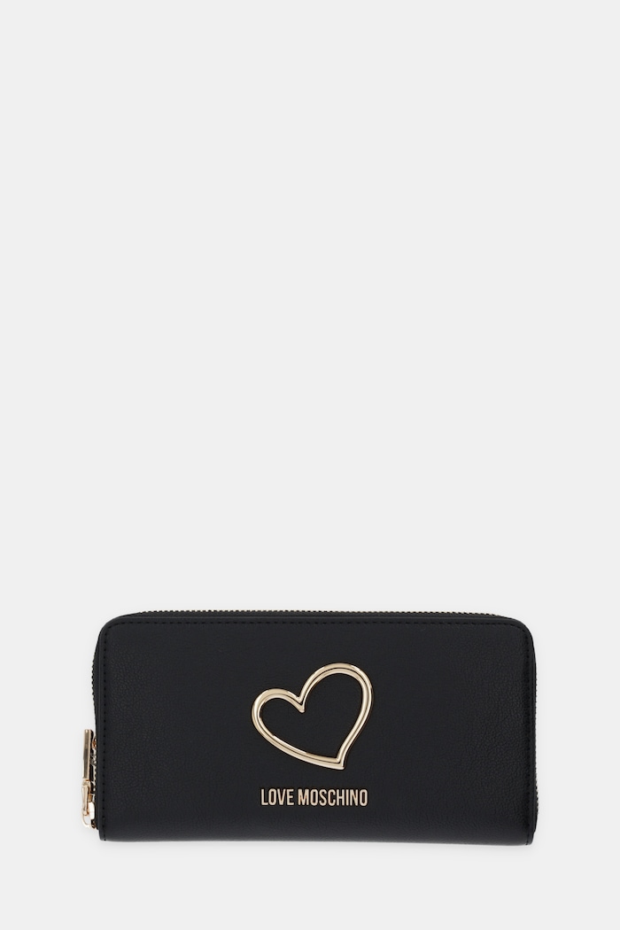 Denarnica Love Moschino Imitacija zrnatega usnja črna JC5505PP1OLQ0000
