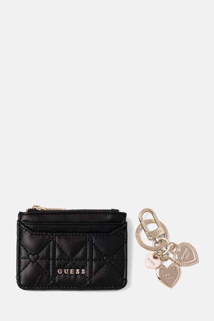 Peňaženka a kľúčenka Guess imitácia kože čierna GFBOXW.P6202