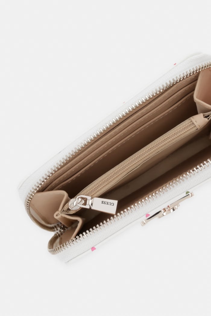 Doplnky Guess peňaženka dámska z imitácie kože EMELIE SWGM99.28140 biela