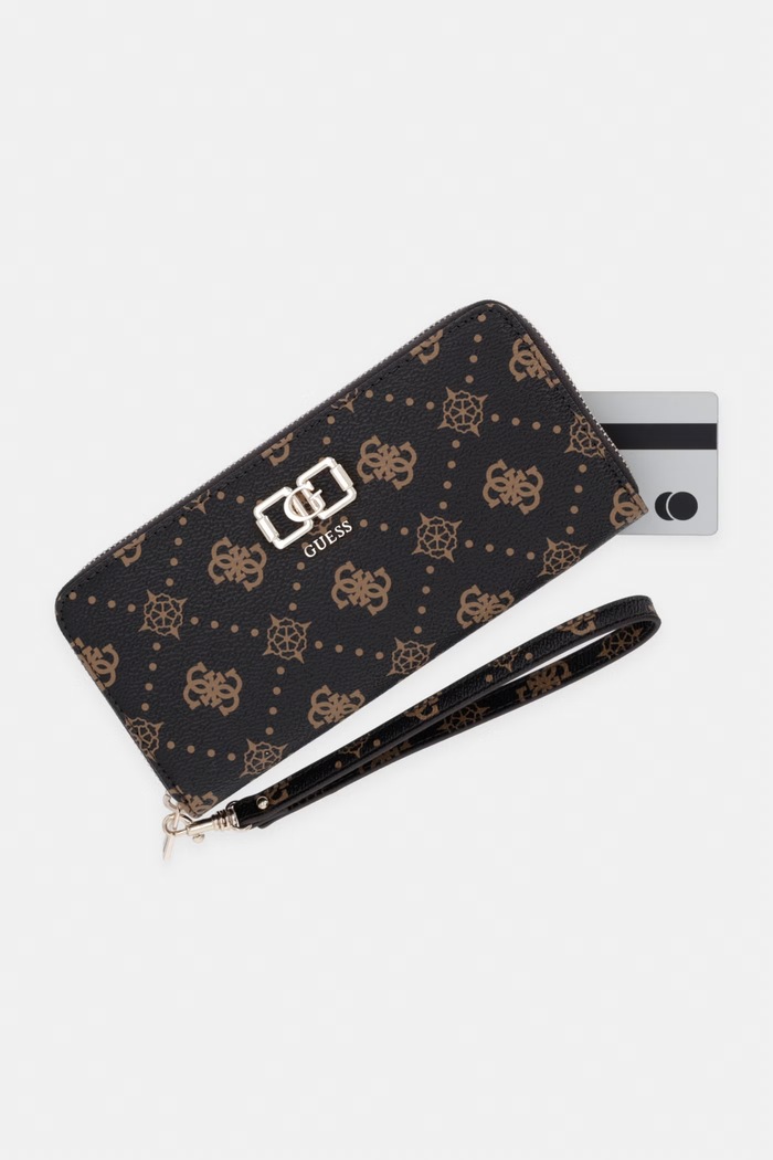 Guess portofel pentru femei, din imitație de piele EMELIE maro SWGP99.28146