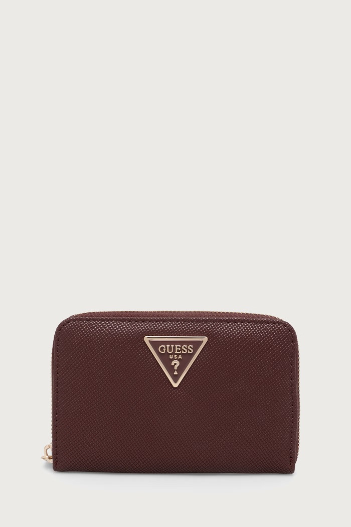 Guess Peněženka dámská z imitace kůže LAUREL burgundské SWZG74.59140
