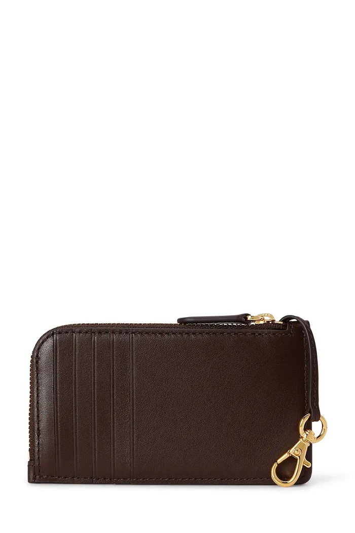 Lauren Ralph Lauren portfel damski skórzany 432P10421 brązowy SS26