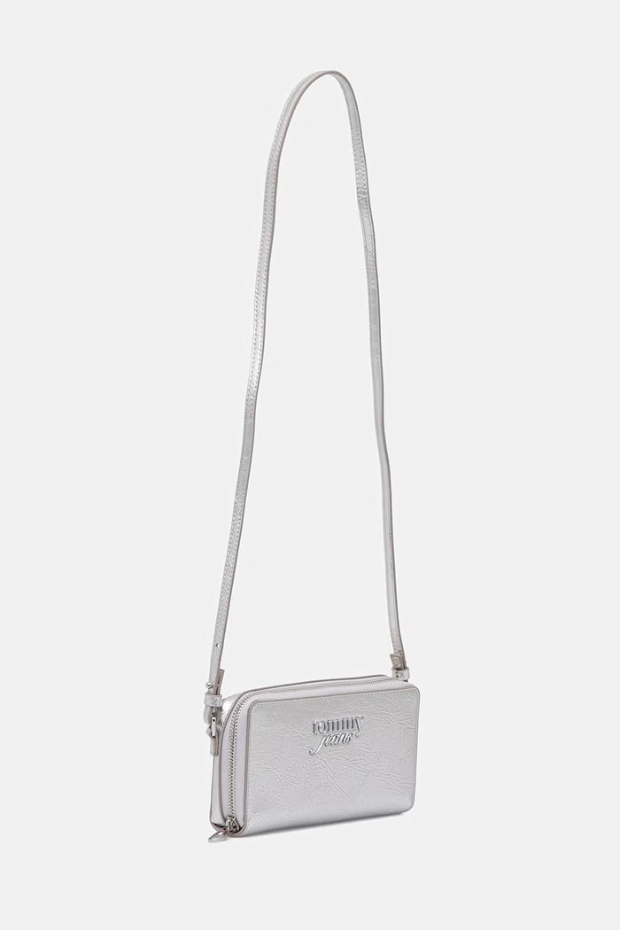 Tommy Jeans portfel damski AW0AW18854 srebrny SS26