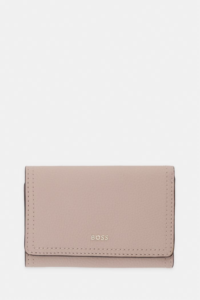 BOSS portofel pentru femei, din piele Lenah Flap SM Wallet roz 50563423