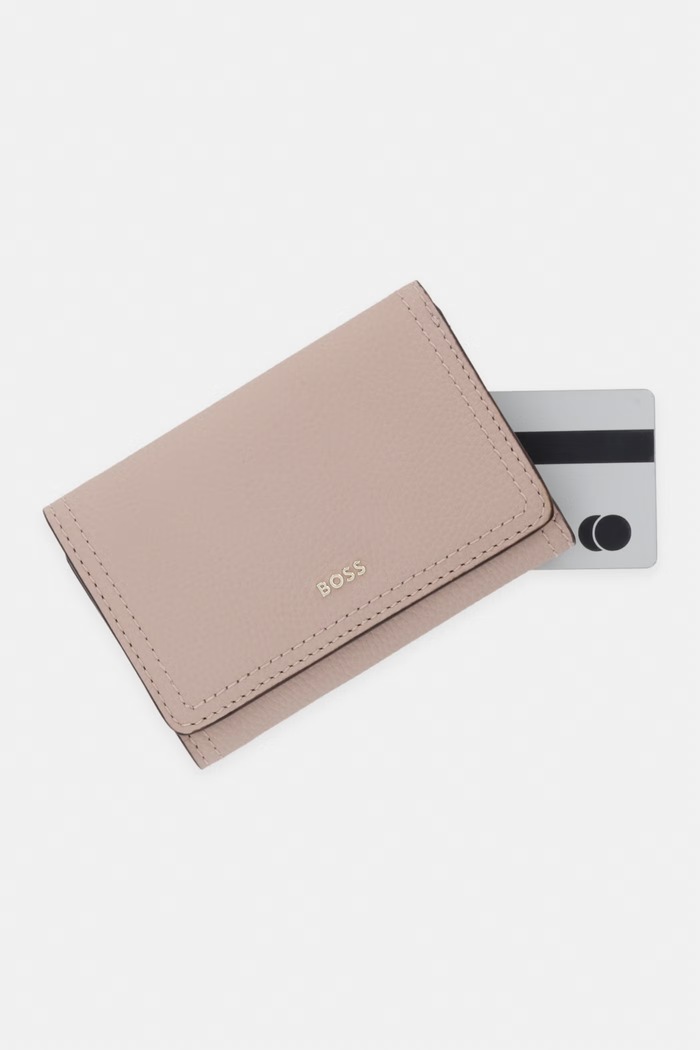 BOSS portofel pentru femei, din piele Lenah Flap SM Wallet roz 50563423