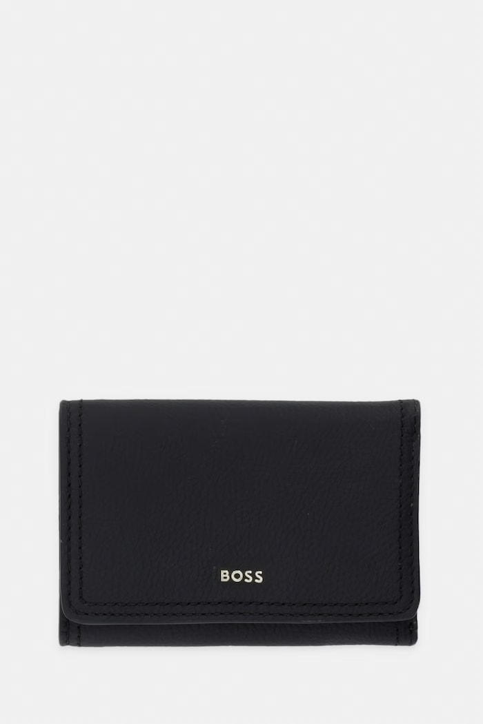 BOSS peňaženka dámska kožená Lenah Flap SM Wallet čierna 50563423
