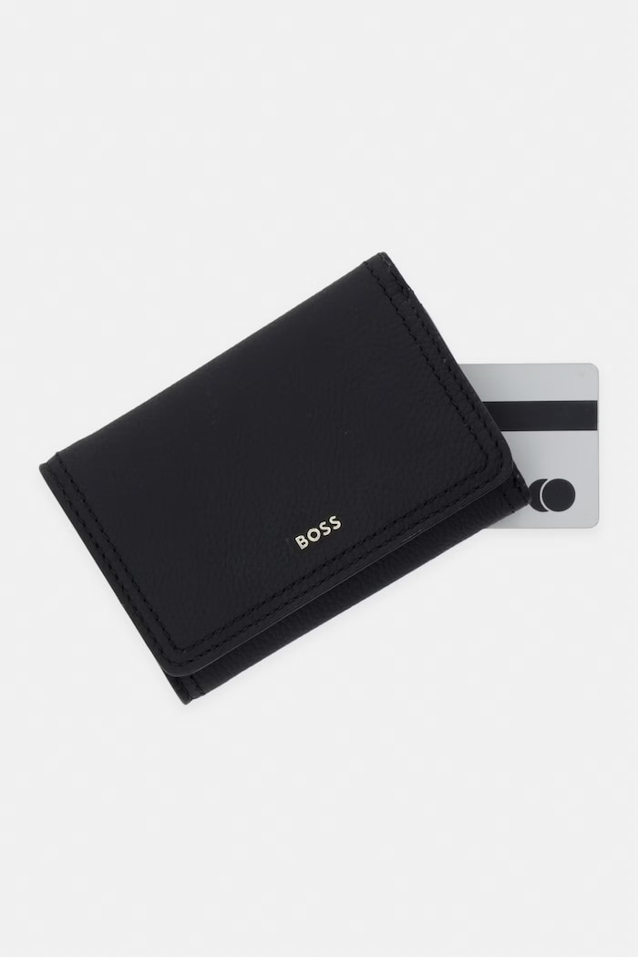 BOSS peňaženka dámska kožená Lenah Flap SM Wallet čierna 50563423
