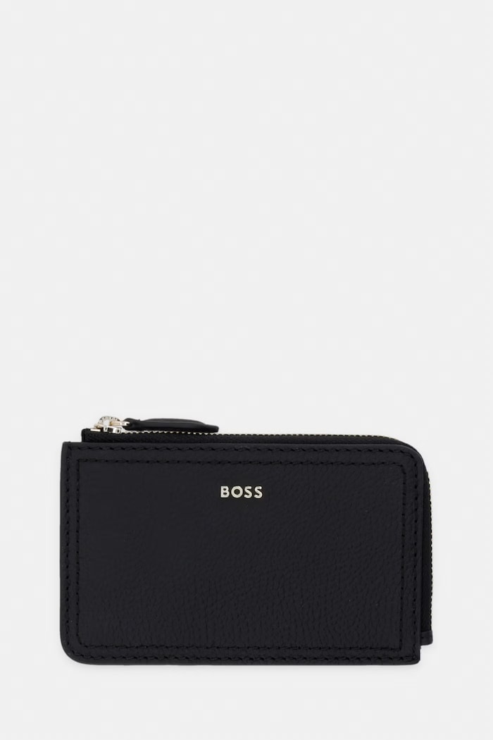 BOSS peňaženka dámska kožená Lenah Zip Cardholder čierna 50563424