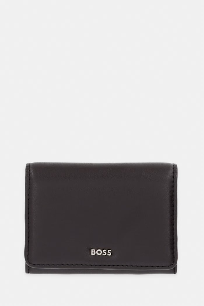 BOSS Peňaženka dámska kožená NUMAH Flap Cardholde hnedá 50564186