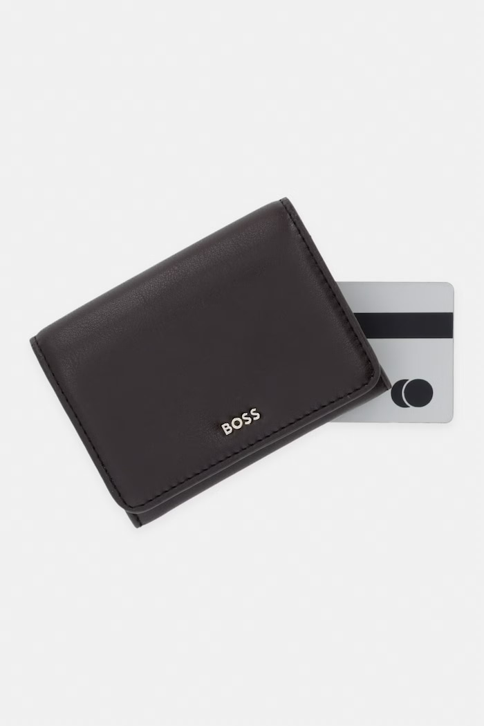 BOSS Peňaženka dámska kožená NUMAH Flap Cardholde hnedá 50564186