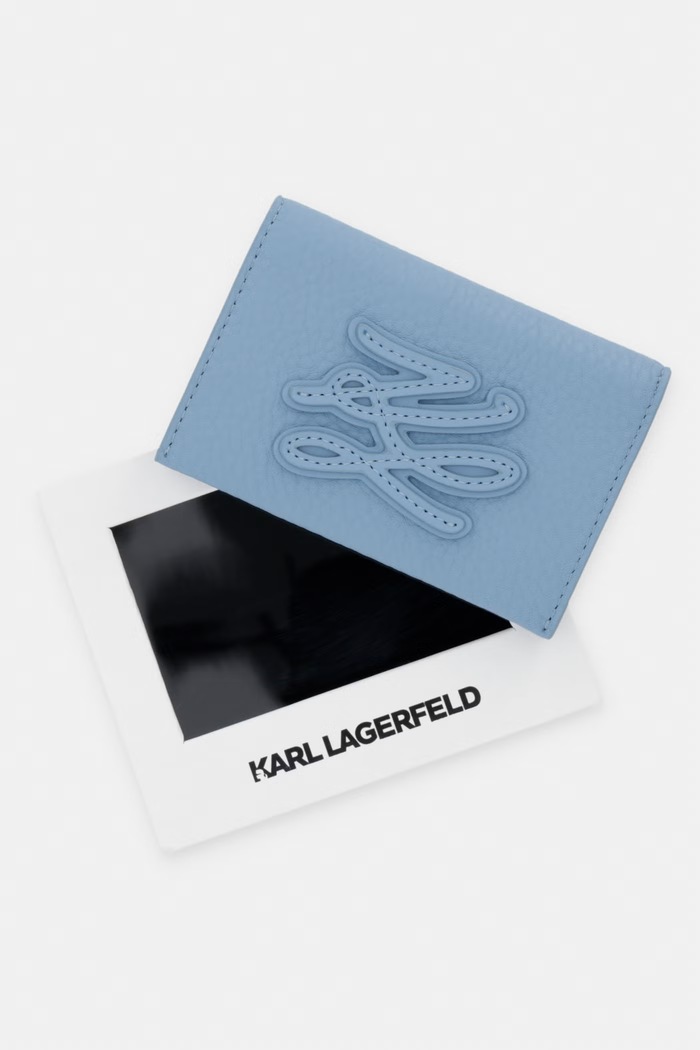 Karl Lagerfeld Puzdro na karty dámske kožené K/AUTOGRAPH B2W32064 modrá