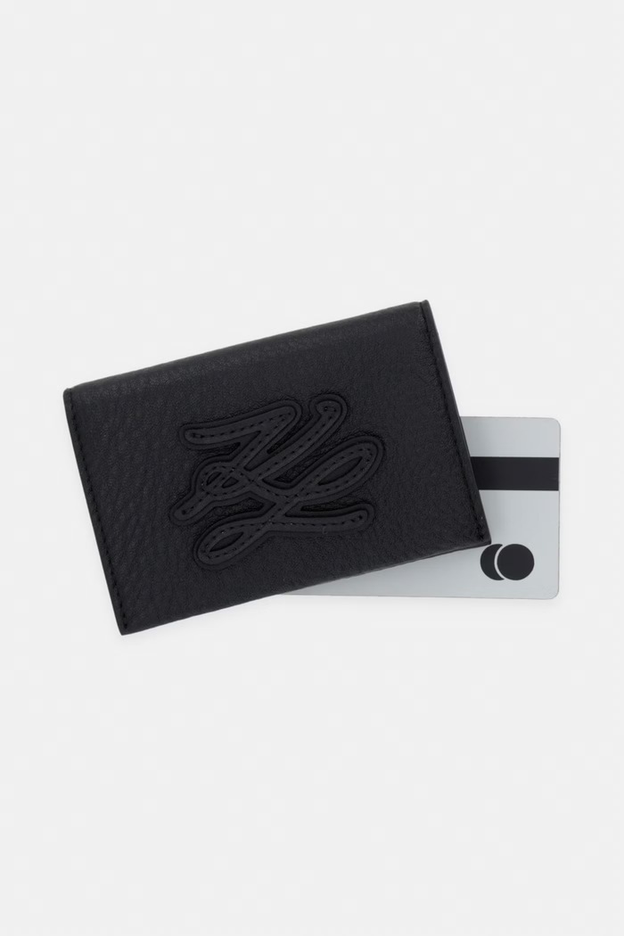 Karl Lagerfeld puzdro na karty dámske kožené K/AUTOGRAPH čierna B2W32064