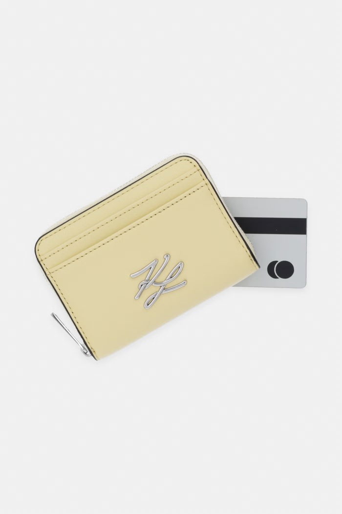 Karl Lagerfeld peňaženka dámska kožená K/AUTOGRAPH žltá B2W32005