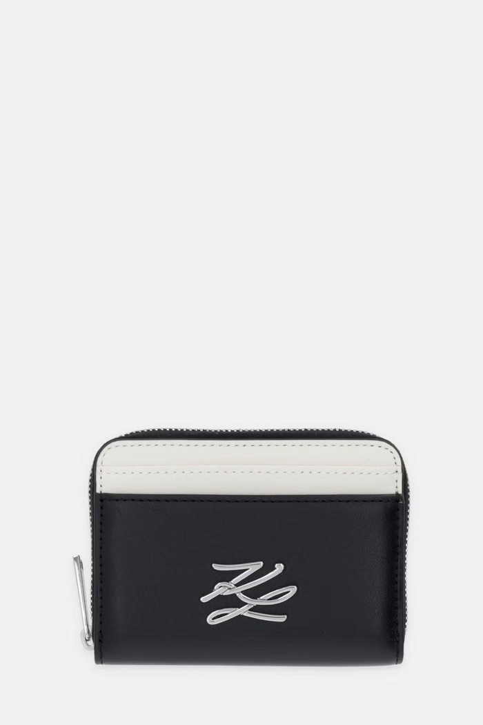 Karl Lagerfeld peňaženka dámska kožená K/AUTOGRAPH čierna B2W32005