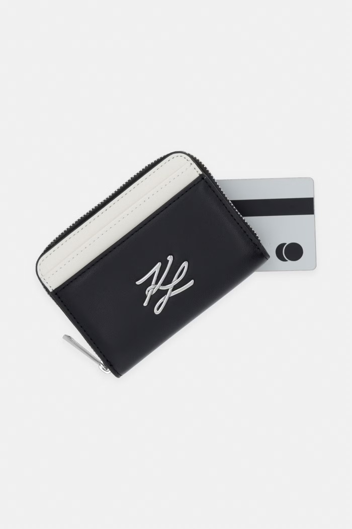 Karl Lagerfeld peňaženka dámska kožená K/AUTOGRAPH čierna B2W32005