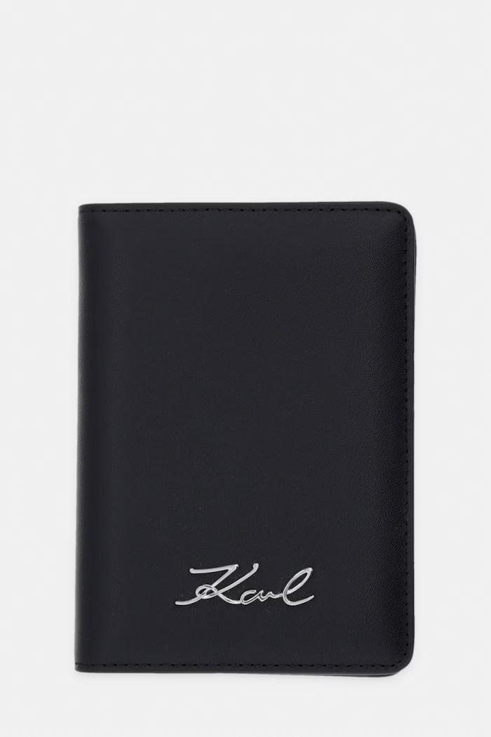 Dámske kožené puzdro Karl Lagerfeld K/SIGNATURE čierna B2W32069
