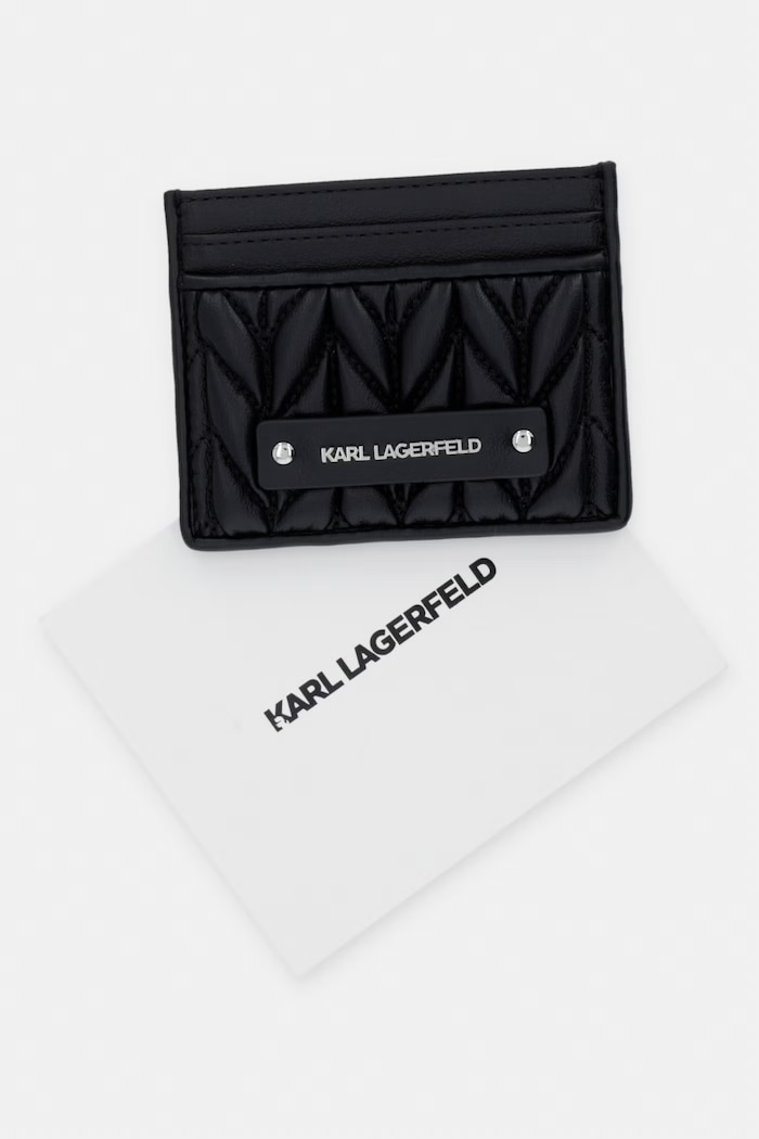 Karl Lagerfeld puzdro na karty dámske K/WEAVE čierna B2W32001